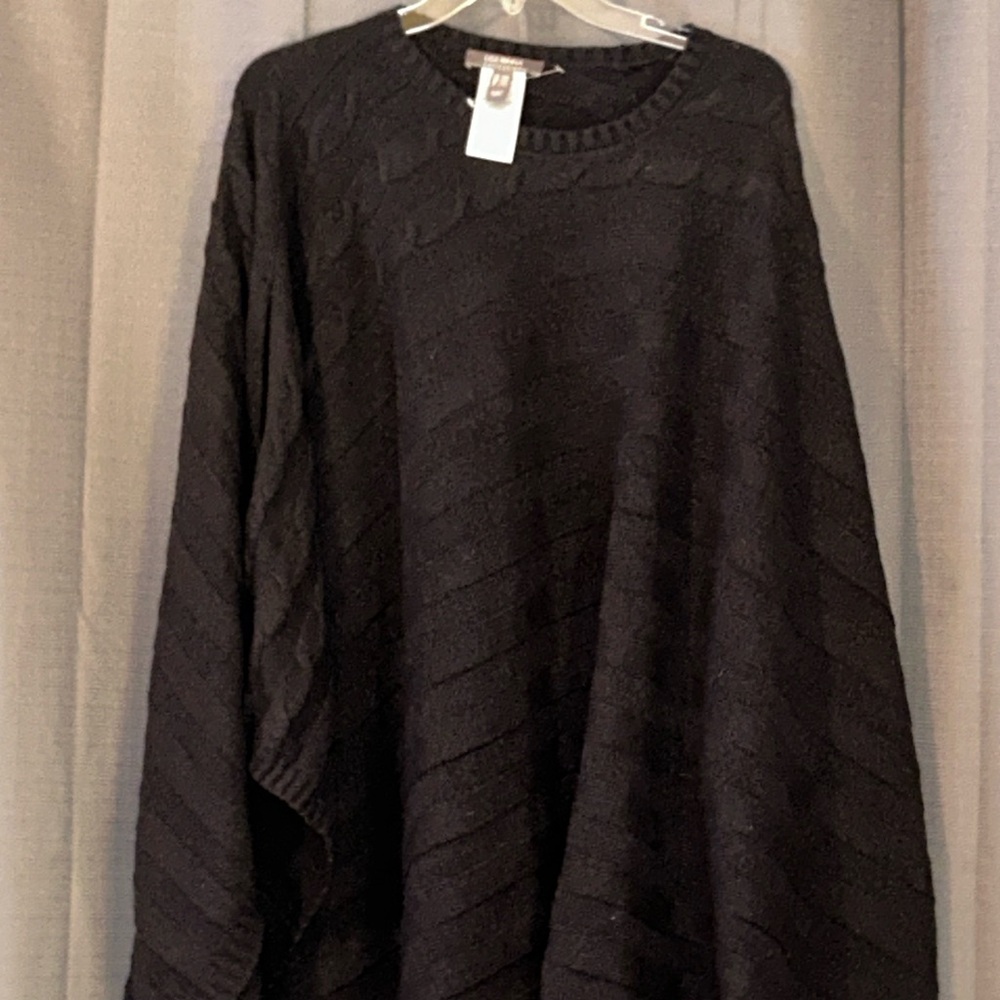 NWOT Lisa Rinna Black Shawl ribbed M/L